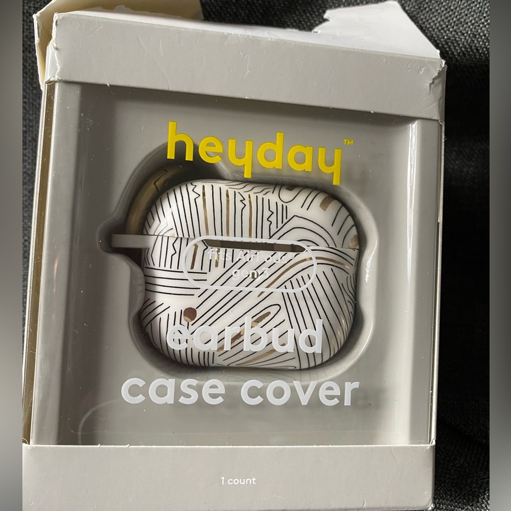 NIB Heyday earbuds case cover fits AirPods gen 3 white black gold 3rd generation